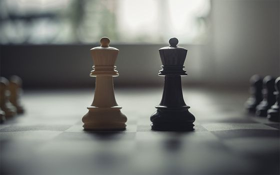 Chess pieces on board