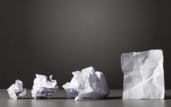 Crumpled pieces of paper