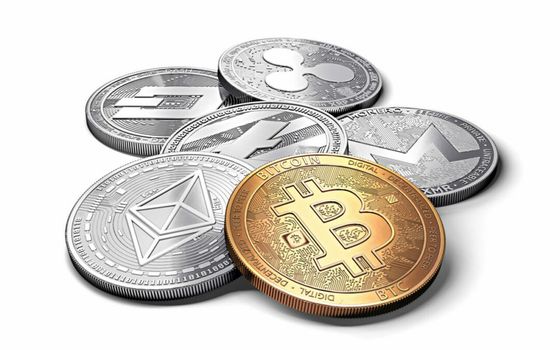Pile of cryptocurrencies