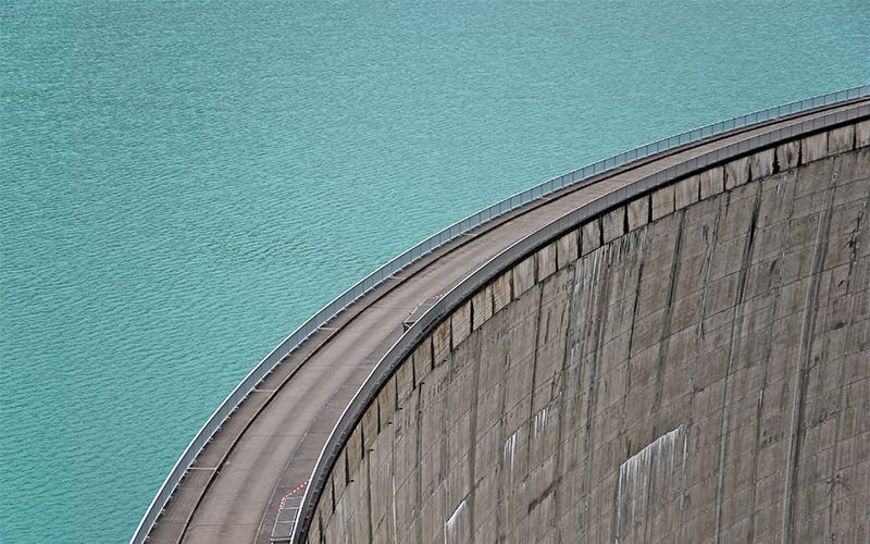Dam holding back water